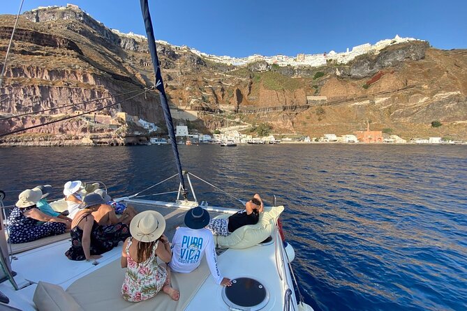 Full Day Santorini Catamaran Private Cruise with meal and transfer - Starting at Vlichada with pickup across Santorini