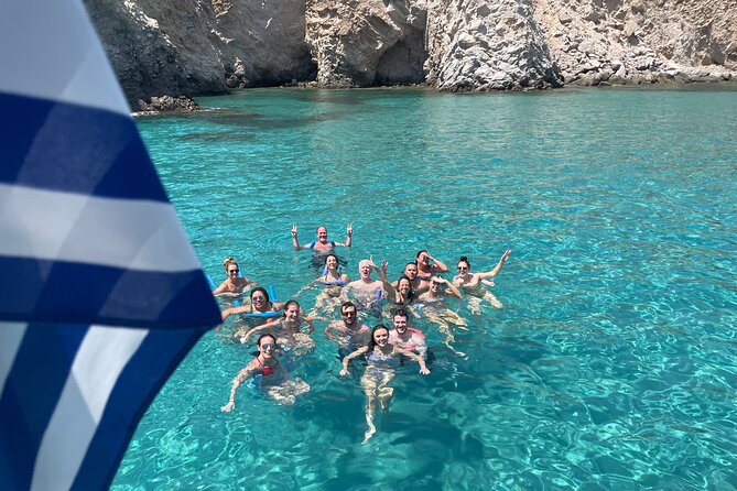 Full Day Tour to Kleftiko, Firlingos and Poliegos Catamaran - Sykia Beach and the open-roof cave