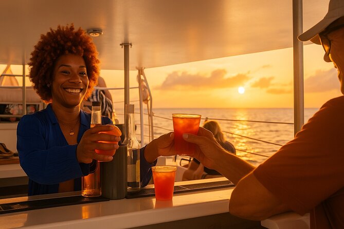 Grand Bahama Catamaran Sunset Cruise with Drinks and Snacks - Drinks, snacks, and the real mood on board