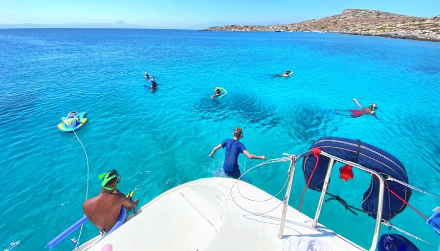 Hersonissos: Dia Catamaran Cruise with Lunch & Drinks - The 105-minute sail back to Hersonissos