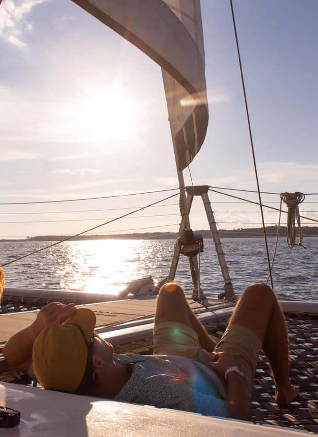 Hilton Head Island: Golden Hour Catamaran Cruise - Booking, timing, and cancellation
