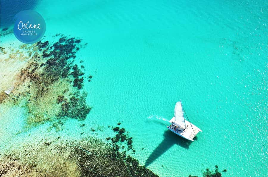 Île aux Cerfs: Private Catamaran Cruise with Gourmet Lunch - The Grand River South East Waterfall stop