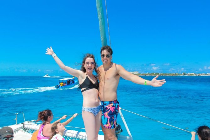 Isla Mujeres Catamaran Luxury Sailing Experience - Snorkeling near El Meco and the underwater museum