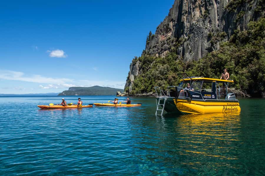 Kinloch: Lake Taupo Catamaran Cruise with Paddleboarding - Key points at a glance