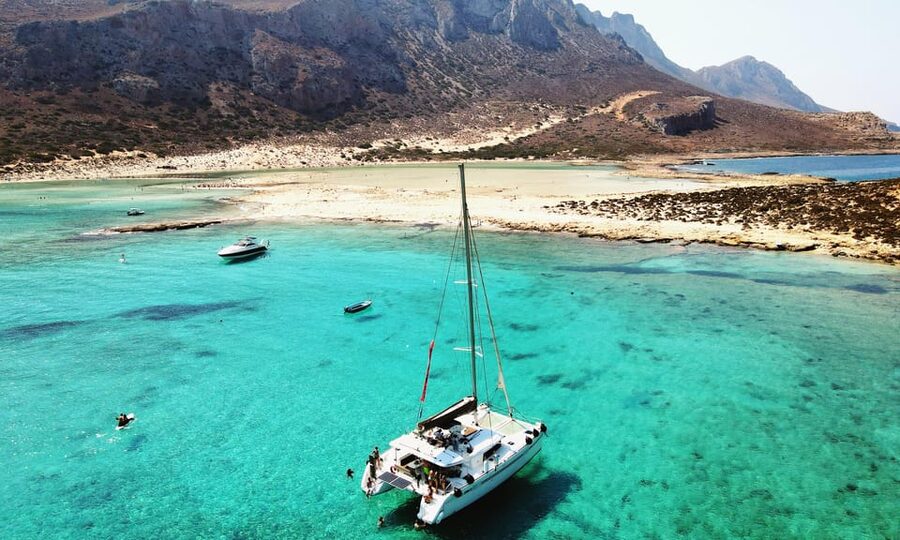 Kissamos: Balos & Gramvousa Luxury Catamaran Sailing Cruise - Kissamos departure and the first stretch at sea