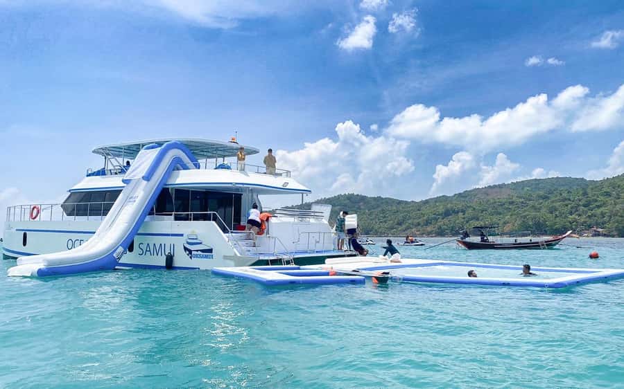 Koh Samui: Koh Tan and Koh Madsum Half-Day Tour by Catamaran - Koh Madsum and its famous pigs
