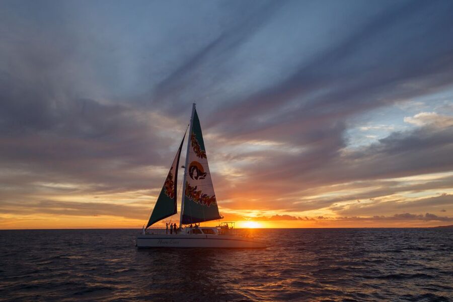 Kona Tradewind Catamaran Sail with Cocktails - Setting sail from Honokohau Harbor