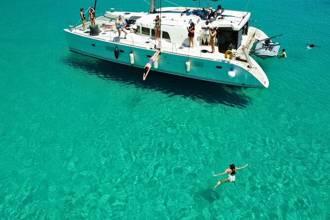 Kos: Catamaran Small Group Full-Day trip with Meal, Drinks, Swim - A spacious catamaran with room to settle in