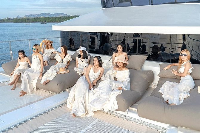 Krabi Hong Islands Sunset Party Catamaran Cruise - The boat, crew, and onboard mood