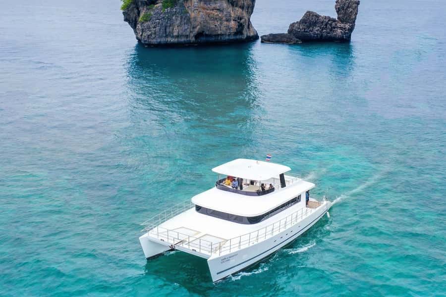 Krabi: Luxury Sunset Cruise to 4 Islands by Power Catamaran - Krabi River, mangroves, and Khao Kanab Nam