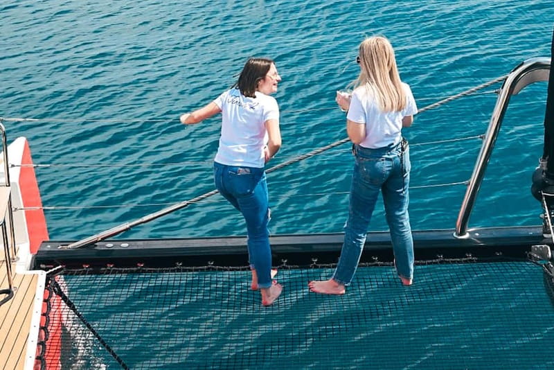 La Grande Motte: Le Grau-du-Roi Bay Catamaran Cruise - Choosing the roof, deck, or nets