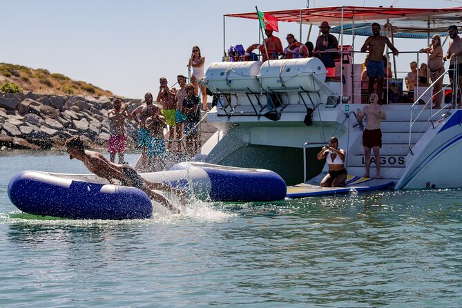 Lagos Half-Day Catamaran Cruise with Lunch - Leaving Lagos for Praia da Luz