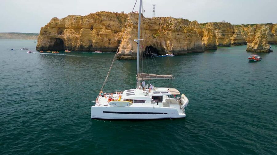 Lagos: Sunset Catamaran Cruise with Welcome Drink - Ponta da Piedade from the water