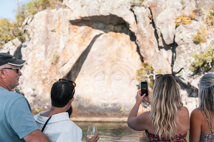 Lake Taupo: Luxury Sailing Catamaran to Māori Rock Carvings - Leaving Taupō Marina aboard Tiua