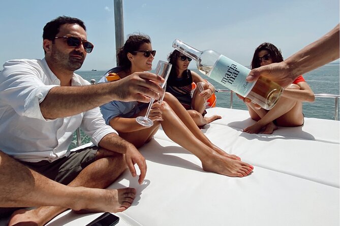 Lisbon: Catamaran Luxury Sunset and Wine Tour - Leaving Belém for the first river views