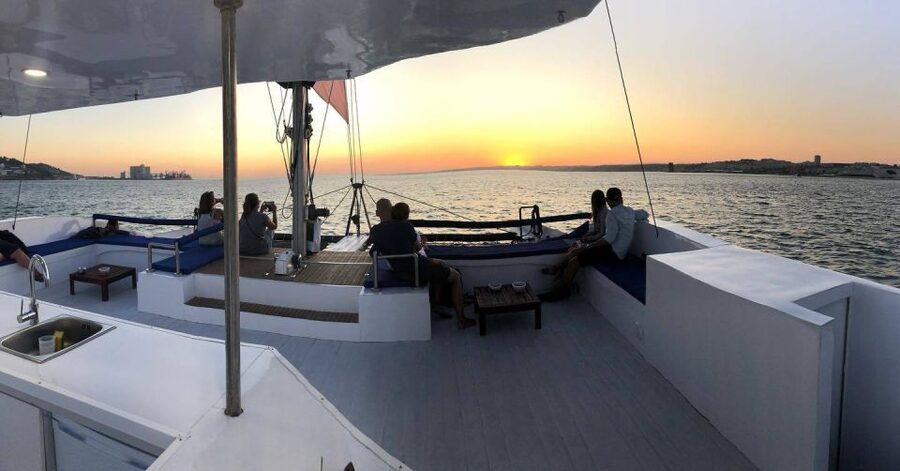 Lisbon: Private Catamaran Charter for up to 18-People - Sunset departures and the extra charge