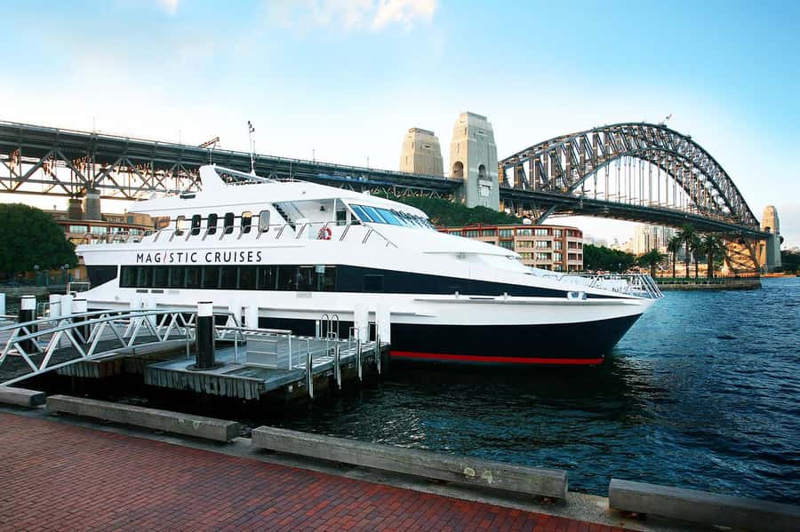 Luxury Catamaran Lunch Cruise with Deluxe Buffet - From Darling Harbour toward Sydney Harbour Bridge
