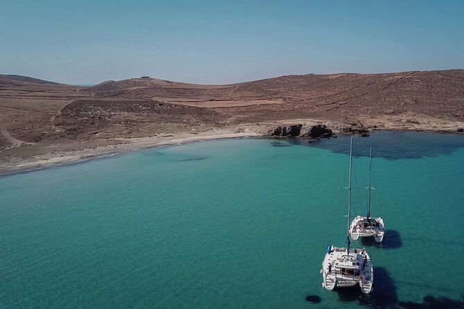 Luxury Catamaran Semi private cruise with meals & drinks and transportation. - Swimming and snorkeling off Rhenia