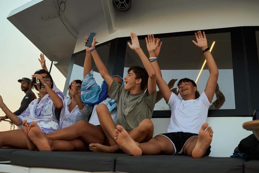 Luxury Catamaran to Balos: Sunset, Snacks, Drinks & Transfer - Sailing toward Balos Lagoon