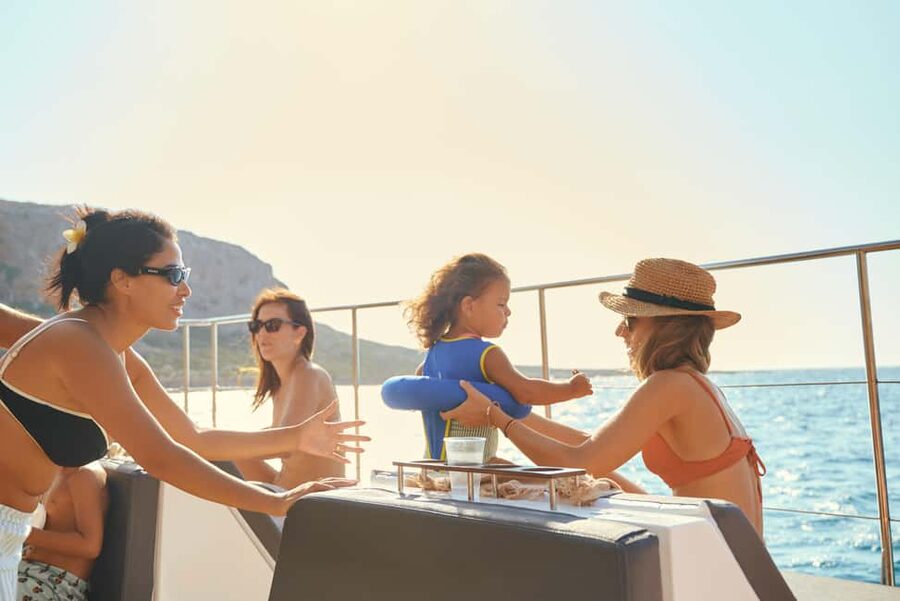 Luxury Catamaran to Balos: Sunset, Snacks, Drinks & Transfer - One hour at Balos: beach, swim, or stay aboard