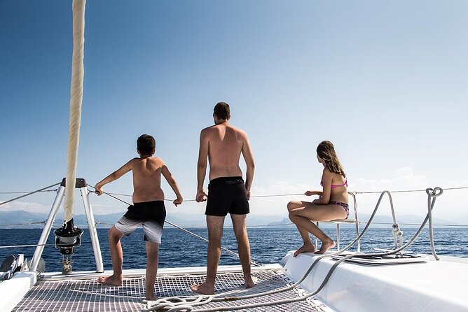 Luxury Santorini Catamaran Cruise: Lunch, BBQ, Drinks, Transfers - Mesa Pigadia: the first hour for swimming