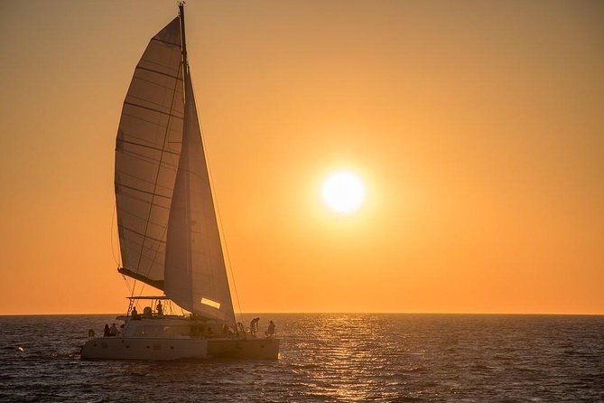 Luxury Small-Group Catamaran Cruise with BBQ, Open bar & Transfer - Palea Kameni hot springs and the 100-meter swim