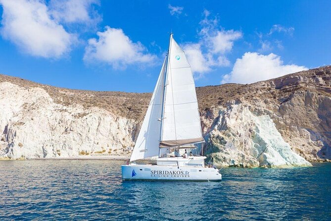 Luxury Small-Group Catamaran Cruise with BBQ, Open bar & Transfer - Ammoudi Bay, Vlychada, and the pickup routine