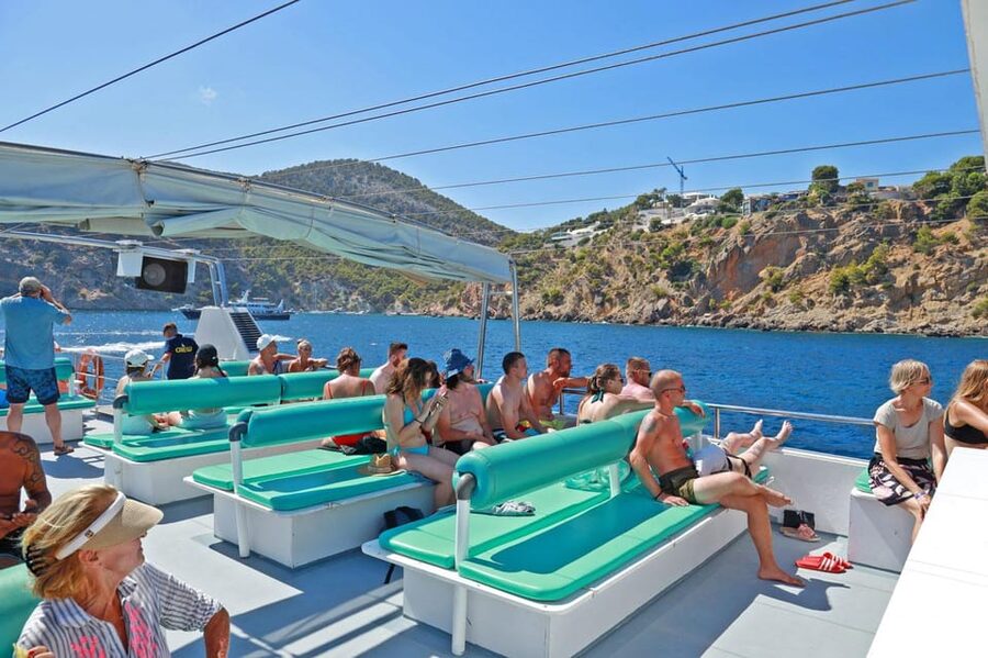Mallorca: 2-Hour Coastline & Malgrat Islands Catamaran Tour - The boat, seating, and onboard extras