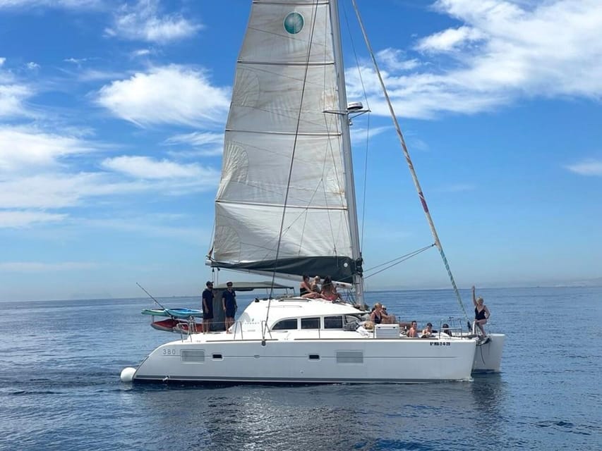 Marbella: Group Dolphin Watching Catamaran Tour with Snacks - Swimming, paddleboarding, kayaking, and fishing
