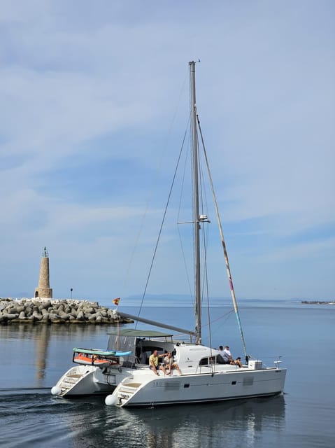 Marbella: Group Dolphin Watching Catamaran Tour with Snacks - The crew and the mood aboard
