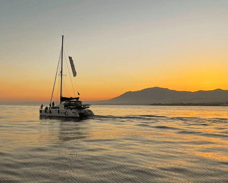 Marbella: Private Cruise in Catamaran - Swimming, paddleboards, kayaks, and fishing