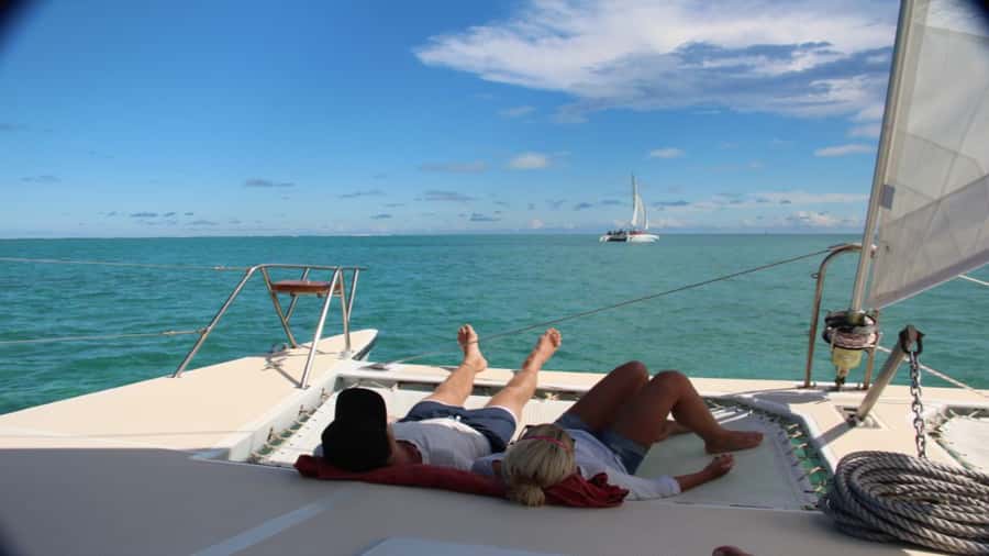 Mauritius: Ile aux Cerf Catamaran w/Waterfall Visit & Lunch - Grand River South East waterfall by speedboat