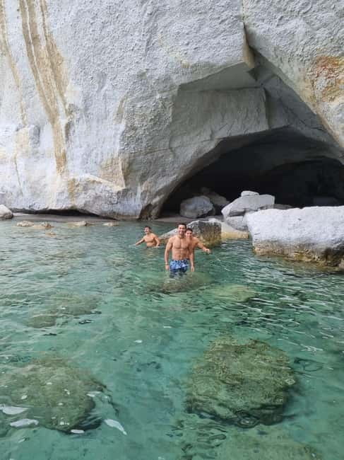 Milos: Half-day Kleftiko, Catamaran Trip | Lunch & OpenBar - Agathia beach gives you the first swim