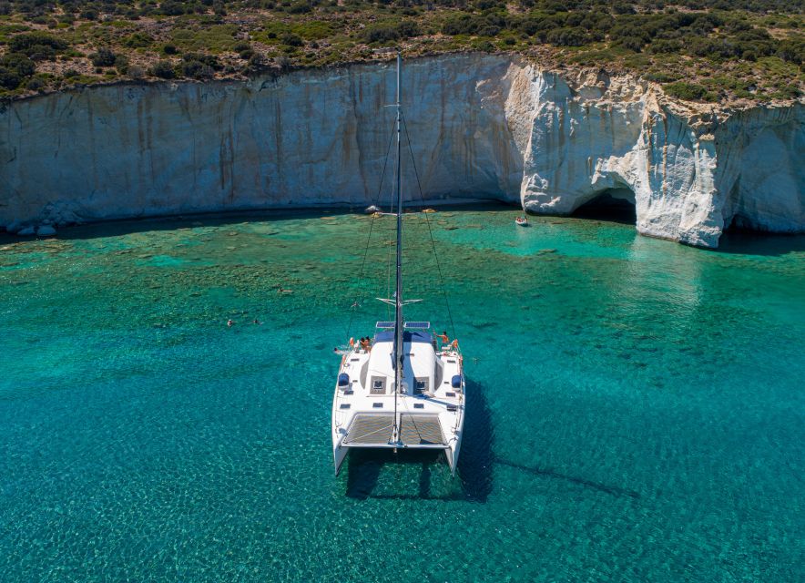 Milos: Half-Day Morning Catamaran Cruise to Kleftiko - Kalogries gives you an early swim