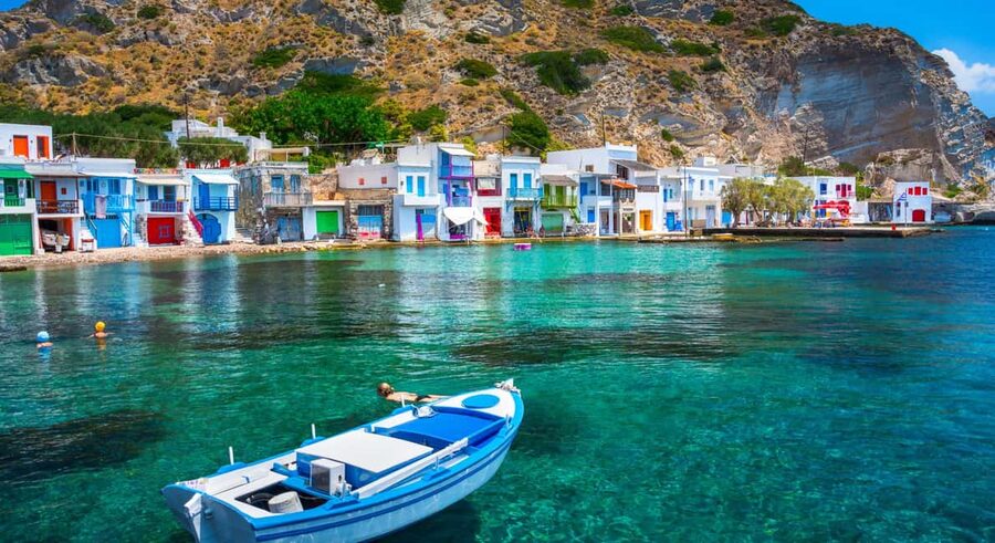 Milos: Kleftiko Half Day Catamaran Cruise with Lunch - Cape Vani and the volcanic west coast