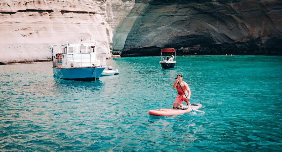 Milos: Kleftiko Morning Catamaran Cruise with Lunch & Drinks - Key points at a glance