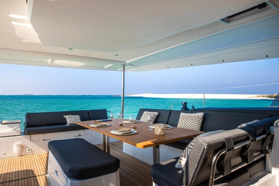 Mykonos: Catamaran Cruise with 3-Course Meal and Transfers - A polished catamaran, not a crowded ferry