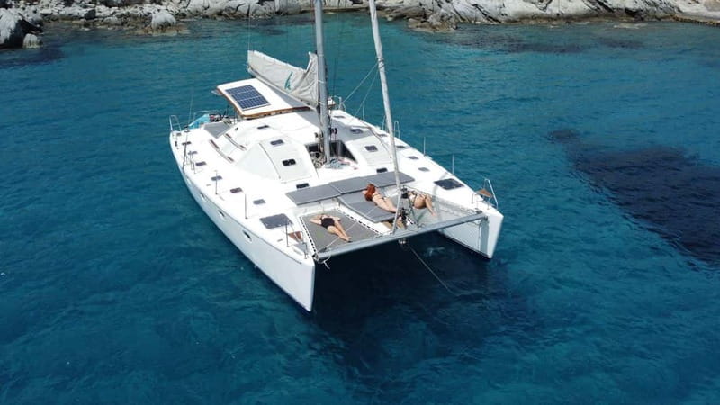 Mykonos: Catamaran Cruises with Lunch and Drinks - Swimming in clear Aegean water