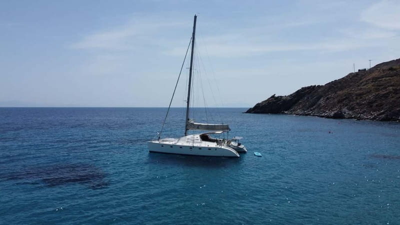 Mykonos: Catamaran Cruises with Lunch and Drinks - Rhenia or the southern coast of Mykonos