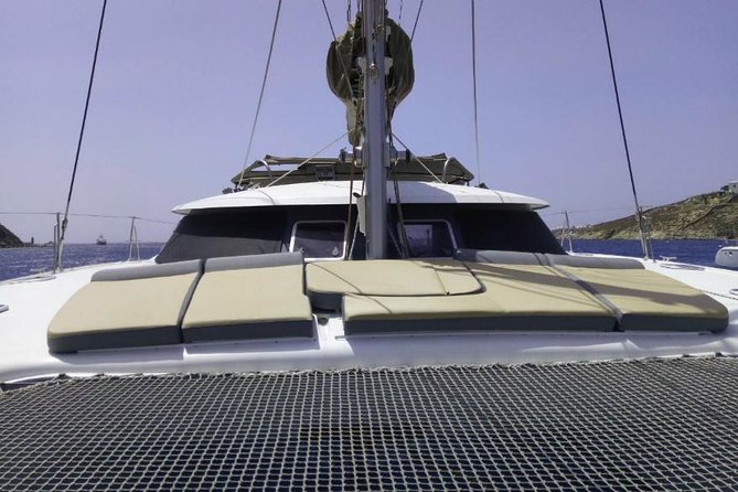 Mykonos Catamaran Full Day Private Cruise, 8-flavor Meal & Drinks - Rhenia’s Quiet Coves and Clear Water