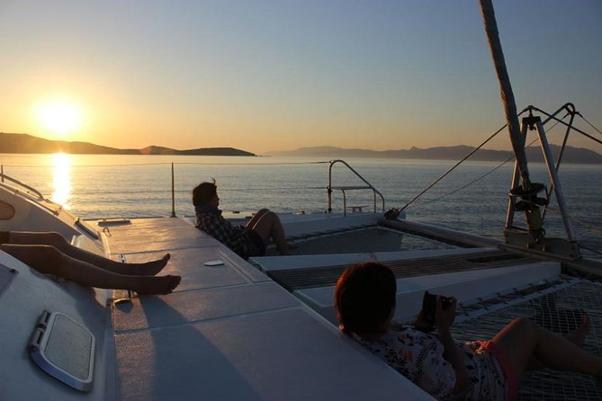 Mykonos Catamaran Private Sunset Cruise, Full Meal & Open-Bar - A second cove and a proper meal at sea