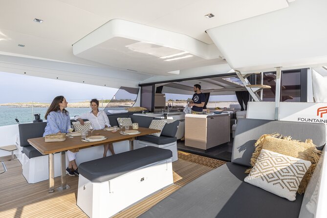 Mykonos: Luxury Catamaran Cruise with Meal, Drinks & Transport - The Mykonos south coast alternative