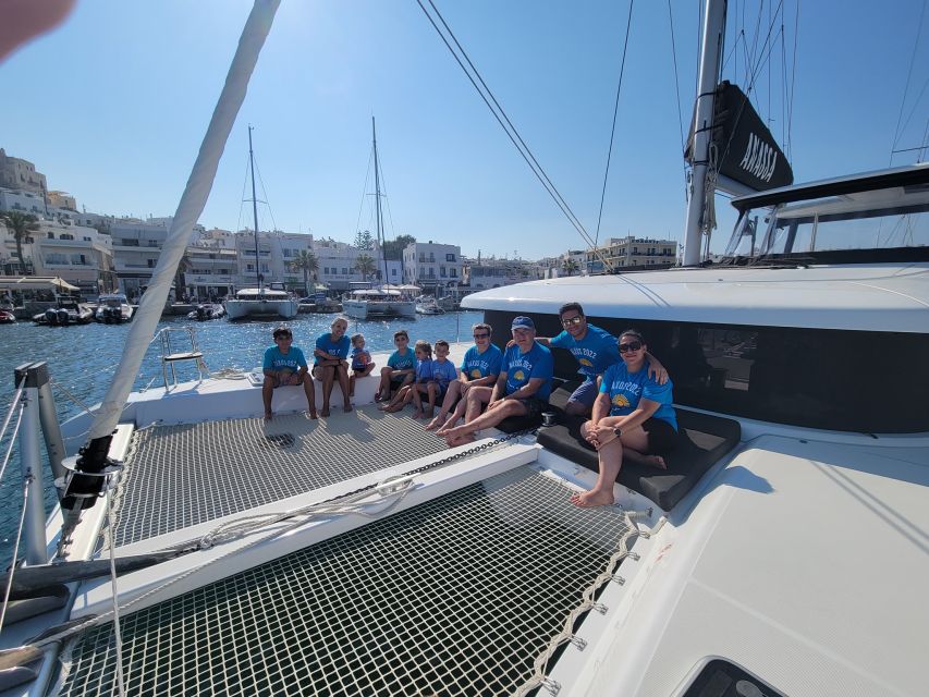 Naxos: Catamaran Cruise with Swim Stops, Food, and Drinks - Swim stops, snorkeling, and time in the coves