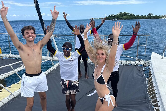 NEGRIL CATAMARAN CRUISE Sunset Ricks Cafe Adults only ALL HOTELS - Cruising past Seven Mile Beach and the West End