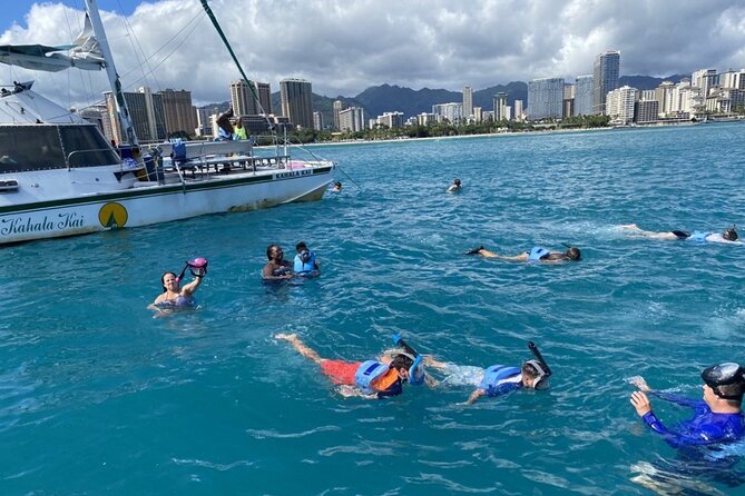 Oahu Catamaran Snorkel Tour: See Turtles 100% Guaranteed - From Ala Moana Harbor to the reef