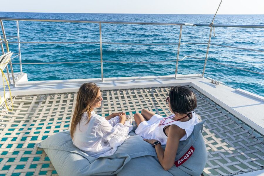 Palma: Catamaran Cruise with Swimming and Snorkelling - Cap Enderrocat and Cala Vella swim stops