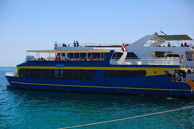 Paradise Catamaran Conquest 2 Hours Semi Submarine & snorkeling - Hurghada - The lower deck: coral and fish at 4 meters