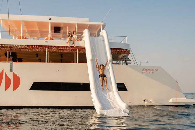 Pattaya: 3 Island-Hopping Full-Day Party Catamaran Cruise - Life aboard the 82-foot catamaran