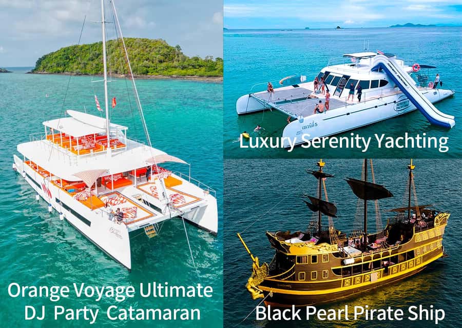 Pattaya: 3 Islands Hopping Day Tour on Catamaran with party - Koh Larn: two hours of water time