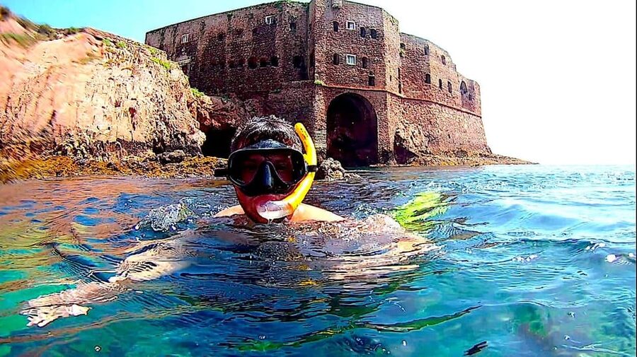 Peniche: Berlengas Island Catamaran Tour + Snorkeling - Walking Toward the St. John the Baptist Fortress